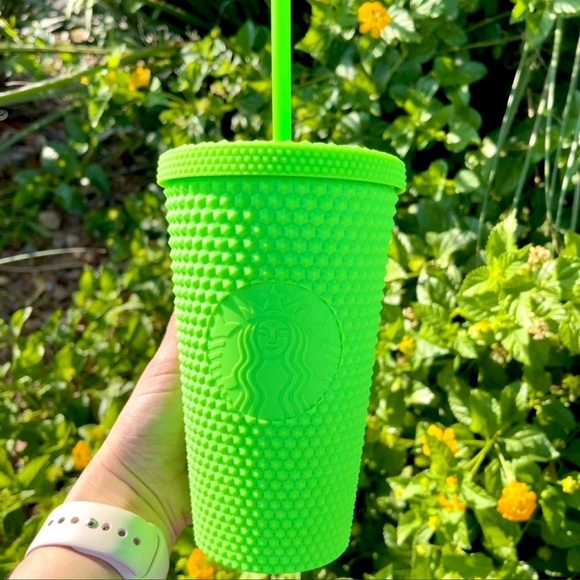 Starbucks Other - 💚Starbucks Neon Green studded tumbler cup